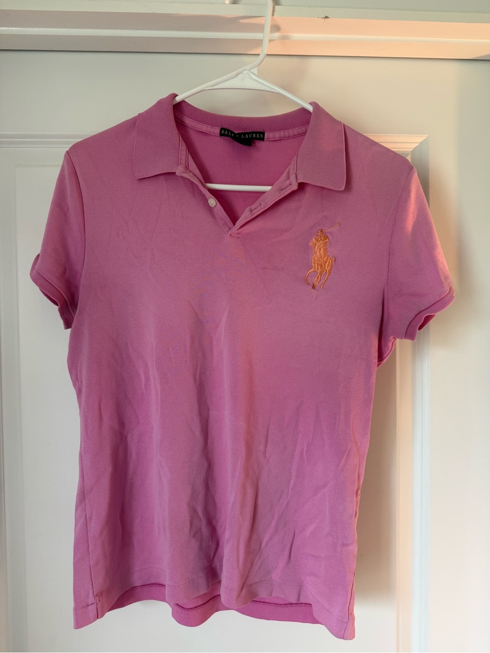 Ralph Lauren Pink Slim Fit Big Pony Polo Shirt Women’s L